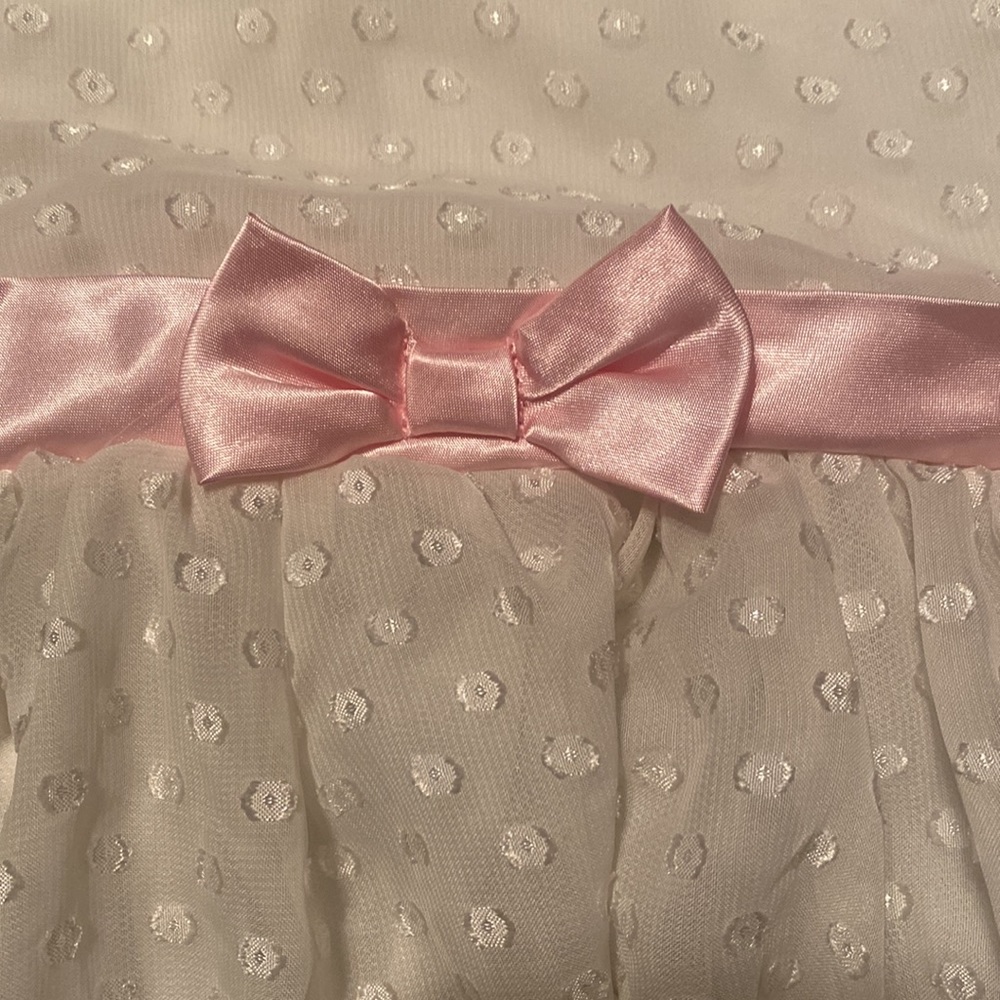 Nanny baby white polkadot dress